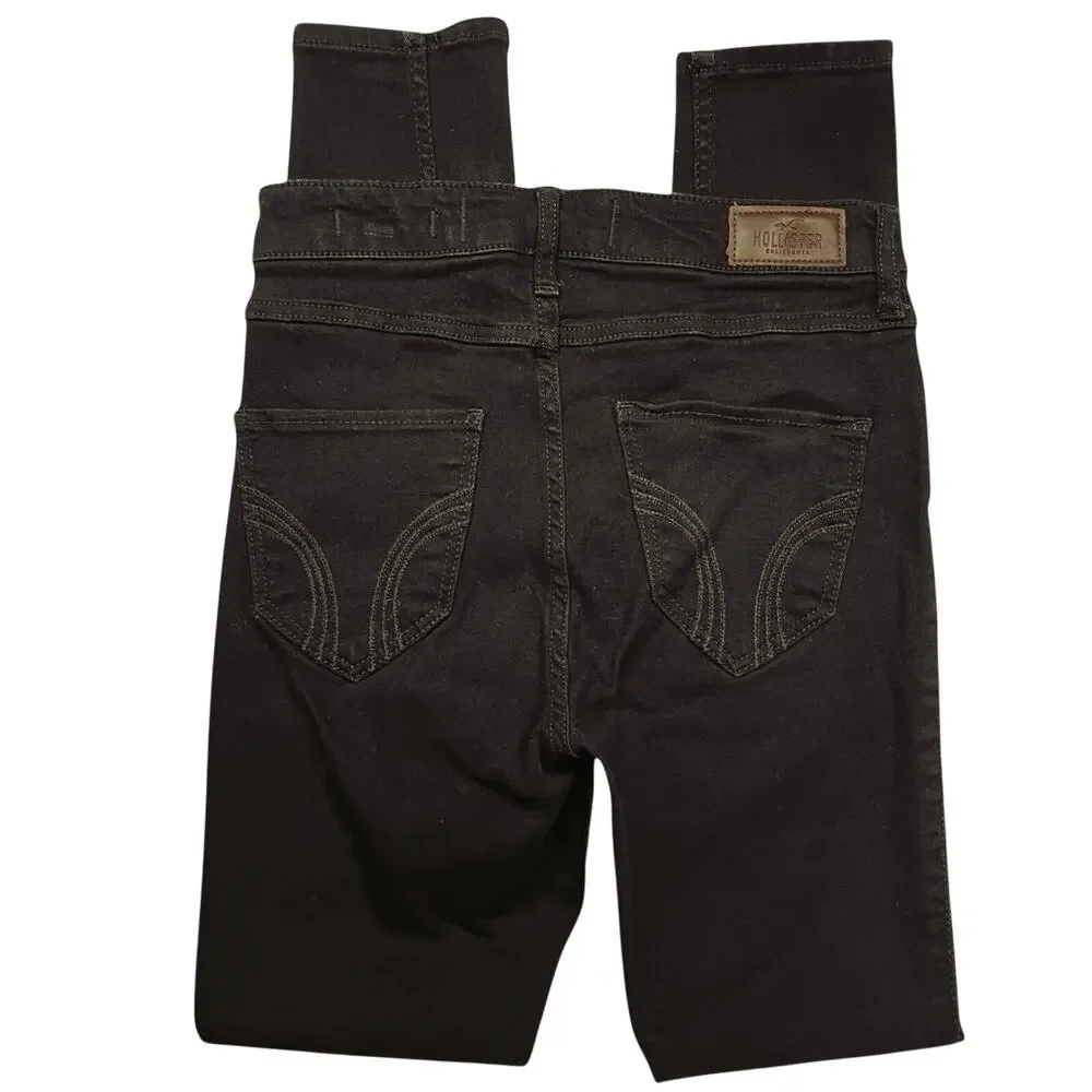 EUC - Hollister Black Super Skinny High-Rise Denim Jeans